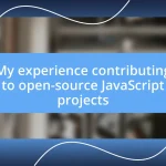 My experience contributing to open-source JavaScript projects